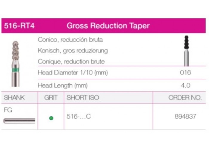Gross Reduction Taper 516-016 Gross Reduction Taper 